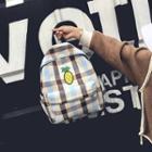 Gingham Pineapple Embroidered Canvas Backpack