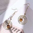 Alloy Hoop Rhinestone Cube Dangle Earring S925 Silver Needle - As Shown In Figure - One Size