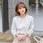 Crochet-trim Blouse White - One Size