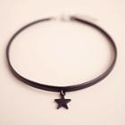 Faux Leather Star Choker