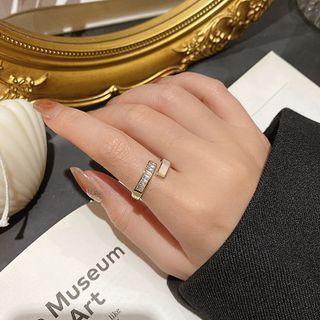 Rhinestone Shell Open Ring Rhinestone Shell Ring - One Size
