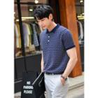 Patterned Summer Knit Polo Shirt