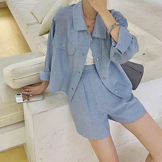 Set: Button-up Jacket + Plain Shorts