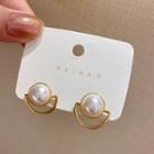 Faux Pearl Stud Earring 1 Pair - Fe2548 - One Size