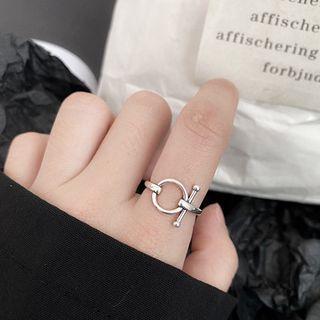 Geometric Sterling Silver Ring 1pc - Silver - One Size