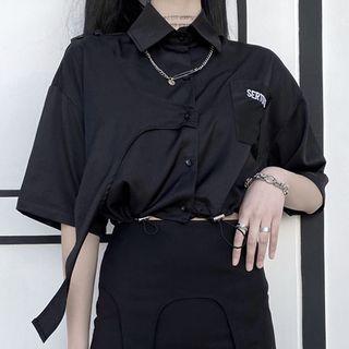 Cropped Elbow-sleeve Shirt