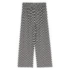 High Waist Checkerboard Loose Fit Pants Black & White - One Size
