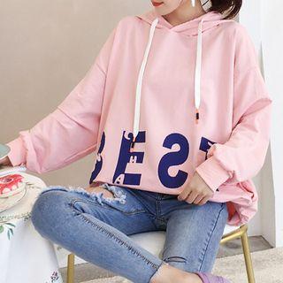 Horn Accent Lettering Hoodie