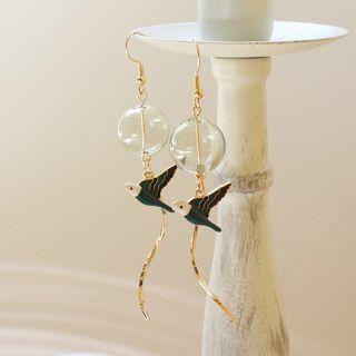 Glass Ball & Bird Dangle Earring