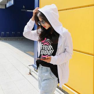 Lettering M Lange Zip-up Hoodie