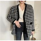 Buttoned Houndstooth Cardigan