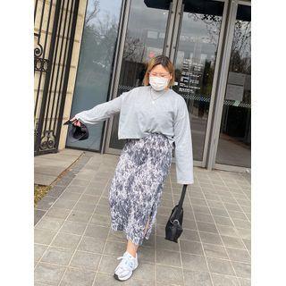 Slit-side Dyed Long Skirt