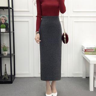 Split Hem Skirt Gray - One Size