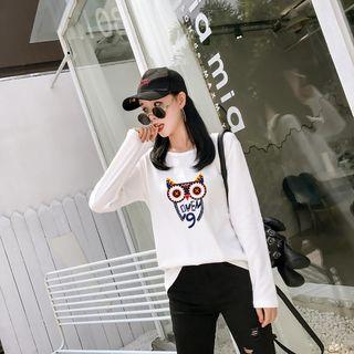 Owl Printed Long-sleeve T-shirt