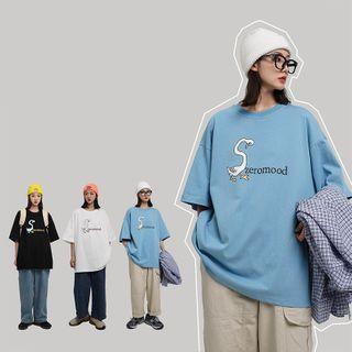 Goose Printed Lettering Short-sleeve T-shirt