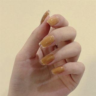 Plain Faux Nail Tips 440 - Glue - Yellow - One Size