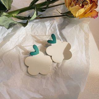 Heart Flower Alloy Earring 1 Pair - Off-white - One Size
