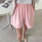 Pastel Band-waist A-line Shorts