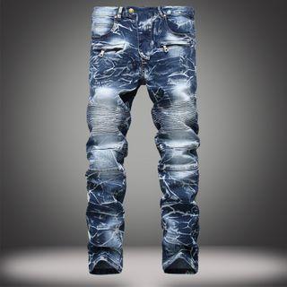 Bolt Print Straight-cut Jeans