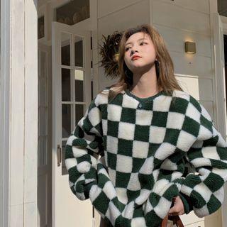 Checker Fluffy Sweater