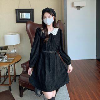 Long-sleeve Peter Pan-collar A-line Dress