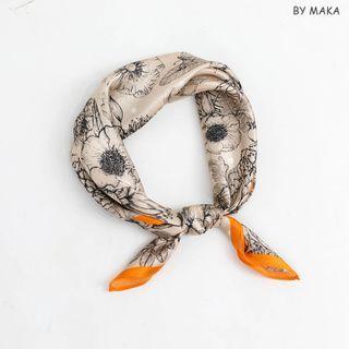 Print Light Scarf Almond & Tangerine - One Size