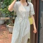 Button-up Midi Stripe Dress