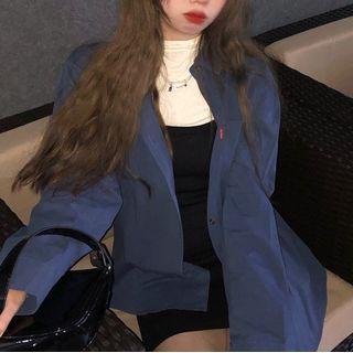 Plain Shirt Jacket / Strappy Sheath Dress