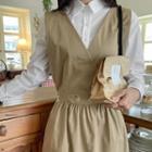 Plus Size Band-waist Jumper Dress