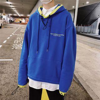 Couple Matching Contrast Trim Drawstring Hoodie