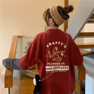 Cartoon Print Mock Two Piece Top