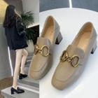 Metal-accent Chunky-heel Loafers