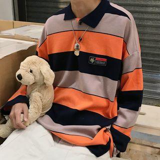 Loose-fit Striped Polo Top