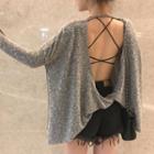 Long-sleeve Open-back Top As Shown In Figure - One Size