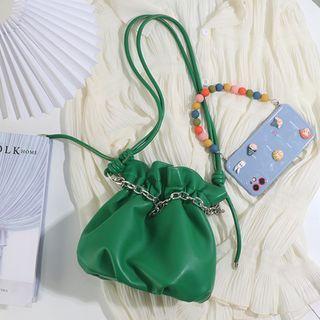 Mini Faux Leather Bucket Bag