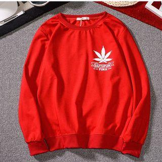 Reflective Leaf Print Sweatshirt