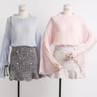 Lightweight Lace-cuff Cable-knit Sweater