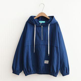 Applique Half-zip Hoodie