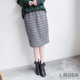 Check Midi Skirt