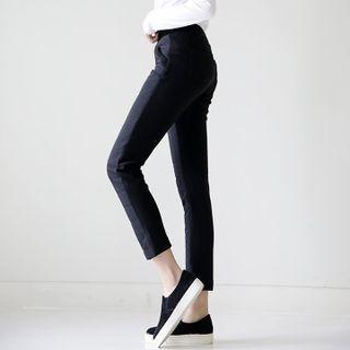 Quilted-front Skinny Pants
