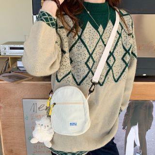 Corduroy Crossbody Bag / Bag Charm / Set