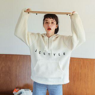 Hooded Zip-accent Fleece Pullover