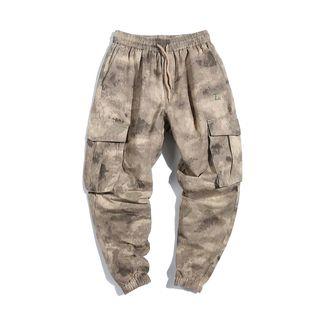 Embroidered Camo Cargo Pants