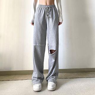 Cut-out Straight Leg Sweatpants