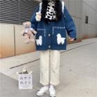 V-neck Printed Loose-fit Cardigan