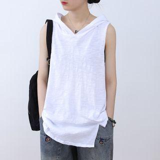 Sleeveless Hooded Tank Top