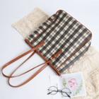 Plaid Tote Bag Dark Gray - One Size
