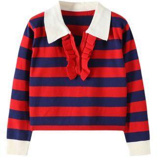 Striped Sweater Stripe - Blue & Red - One Size