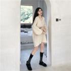 Oversized Perforated Sweater Milky White - One Size