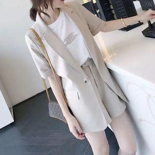 Set: Single Breasted Blazer + Dress Shorts